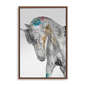 Framed Canvas Home Artwork Decoration Animal Portrait Canvas Wall Art for Living Room, Bedroom - 16x24 inches