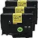 NEOUZA Compatible Label Tape Replacement for Brother 3PK Black on Yellow TZ TZe631 TZ-631 TZe-631 12mm 8m