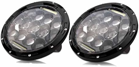 Primeauto Pair 7 Inch Phillips 75w LED Work Light Hi/lo Beam for Jeep Hummer Camaro Fj Cruiser