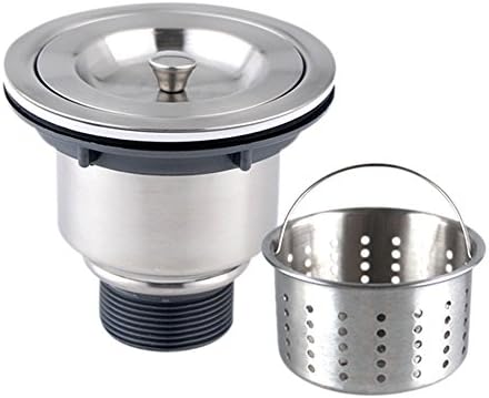 Sink Strainer,3-1/2-inch Kitchen Sink Strainer with Removable Deep Waste Basket by AULife,Drain Strainer Assembly,Stainless Steel