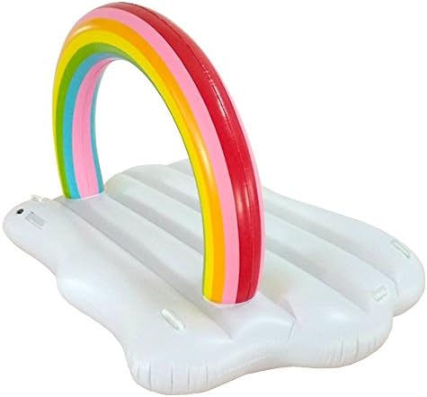 Sea Plan Giant Inflatable Rainbow Cloud Pool Float with Rapid Valves for Summer Party Swimming Beach Holiday, large Outdoor Swimming Inflatable Pool Floatie Raft Lounge for Adults &amp; Children