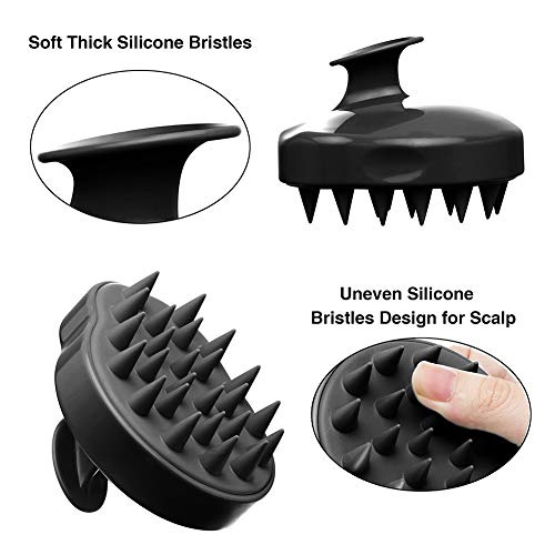 Hair Scalp Massager Shampoo Brush, MATOW Silicone Scalp Massage Brush Scalp Care Comb for Men, Women and Pet (BLACK)