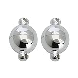 Linsoir Beads Stainless Steel Ball Shape Magnetic Clasp Converter for Heavy Necklaces Bracelet Making Dia=10mm 2 Sets