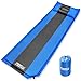 Foxelli Self Inflating Sleeping Pad for Camping, Backpacking, Hiking, Insulated Foam Lightweight Camping Mat, Inflatable Camp Mattress with Pillow