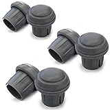Durable Mushroom Walker Glide Caps - Gray (3 Pairs)