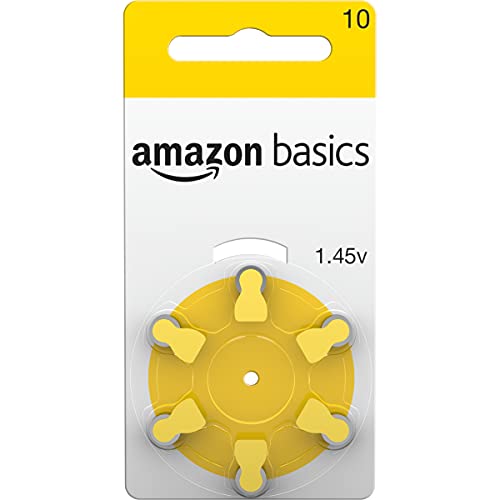 Amazon Basics 60Pack Hearing Aid Size 10 ZincAir Batteries, 1.45 Volt