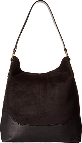 Paige Hobo Black Polished Soft Full Grain/Suede Hobo Frye Women's