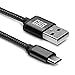 GBB 3Ft Meter High Speed Micro USB Cable Nylon Braided USB 2.0 Charging / sync with Aluminum Shielded Connector Smartphone, Gaming Ps, Camera, Smart Watch , Tablets, Bluetooth Speakers and more
