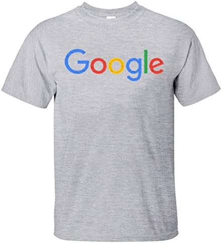 XTOTO Men's Google New Logo Pleated Effect Funny Special Cool T-shirts grey M