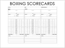 Boxing Scorecards: For Scoring Professional Boxing Bouts: Joe Dolan ...