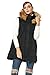 Orolay Women's Winter Long Down Vest with Faux Fur Trimmed Hood Casual Zip up