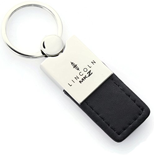 Lincoln MKZ GT Black Leather Chrome Car Fob Key Chain Ring