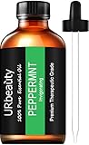 URbeauty Peppermint Essential Oil, 4 Ouce/ 120ml 100% Pure and Natural Peppermint Oil, Steam Distilled Mint Essential Oils for Home & Office, Perfect for Aromatherapy, Diffusion, Spa, Bath