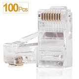 RJ45 Connectors,SHD Cat6 Connector Cat5e Connectors Cat5 Connectors RJ45 Ends Ethernet Cable Crimp Connectors-100Pcs