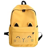 School Bags Backpacks for Teens Girls Boys,Unisex College School Casual Canvas Rucksack Laptop Travel Bag Handbag Lightweight,Yellow