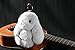 YISEVEN Stuffed Bunny Keychain Toy - Soft and Fuzzy Large Stitch Plush Rabbit Fur Key Chain - Cute Fluffy Bunnies Floppy Furry Animal Doll Gift for Girl Women Purse Bag Car Charm - White