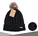 Brook + Bay Pom Pom Beanie Winter Hat for Women - Faux Fur Pompom Warm, Thick & Chunky Soft Cable Knit Hats - Cute & Trendy Cold Weather Knitted Caps - Stylish & Trendy Snow & Ski Beanies for Ladies