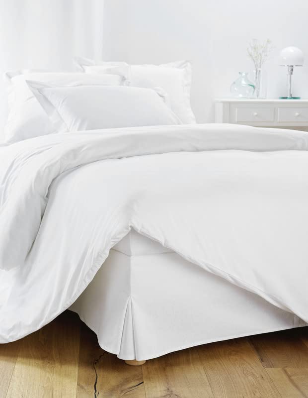 Bed Skirt 90 x 200 cm White – 4 30 cm Frills for 90 x 200 cm Beds with Bed Base – Bed Skirt 90 x 200 cm – Made in Europe – Mattress Protector 90 x 200 cm – Bed Base Cover 90 x 200 cm – Top of Bed Base