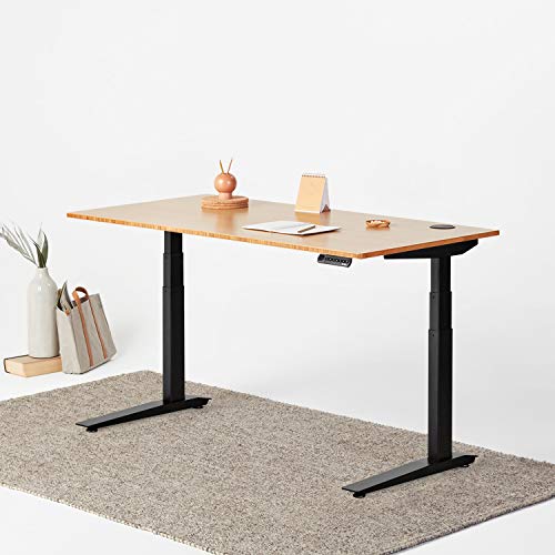 Fully Jarvis Standing Desk 60" x 24" Natural Bamboo Top Electric