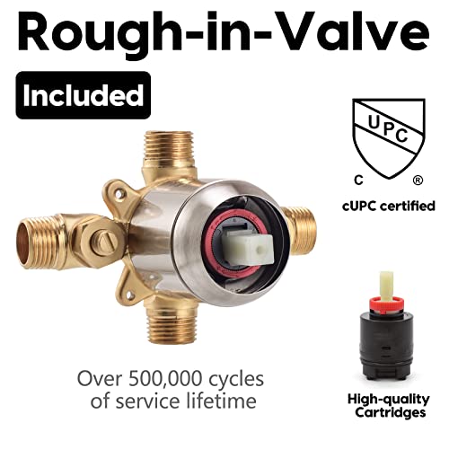 VANTENCY Tub Shower Faucet Set with Valve, Bath Tub Faucet set with 6