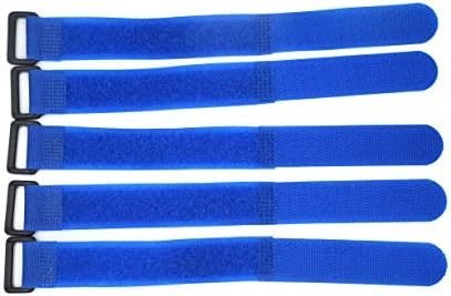 Colored Velcro Strap with Plastic Buckle (3/4" Wide By 8" Long) (Blue)