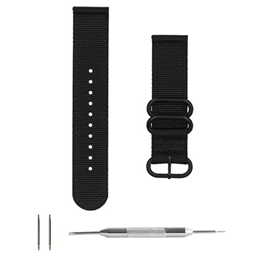Benchmark-Straps-22mm-Black-PVD-Ballistic-Nylon-2-Piece-Zulu-Watchband-Spring-Bar-Removal-Tool