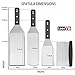 Leonyo Griddle Spatula Set of 7, Stainless Steel Metal Spatulas Scraper for Flat Top Cast Iron Teppanyaki Grill BBQ, Pancake Flipper Hamburger Turners Utensil, Dishwasher Safe