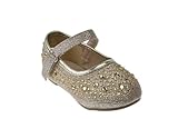 F-54A Baby Girls Rhinestone Ballet Ballerina Flats Champagne