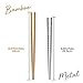 Chopsticks Reusable - 6x Stainless Steel Metal PLUS 6x Bamboo Wooden Chopstick Set - by Judo Chop - Premium Quality Chop Sticks - Dishwasher Safe for Korean Japanese Chinese and Asian Food