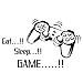 Livoty Clearnce! Eat Sleep Game Wall Stickers Boys Bedroom Letter DIY Kids Rooms Decoration Art
