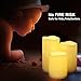 SWEETIME Outdoor Waterproof Flameless Candles with Timer Control - Pillar Weatherproof 3D Wick Battery Operated LED Flickering Candles with Amber Yellow Light (H 4