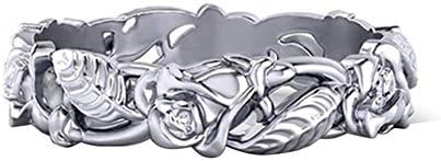 Vintage Hollowed Leaves Flowers Wide Ring Women Jewelry Engagement Party Decor - Silver US 8