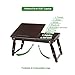 SONGMICS Laptop Desk, Folding Lap Tray, Bamboo Bed Desk with Tilting Top, Small Drawer, for Home Office, Bedroom, Brown ULLD01Z