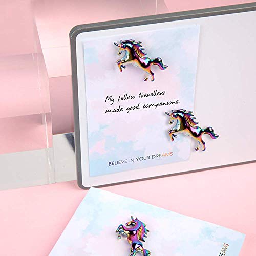 Rainbow Unicorn Fridge Magnets 3 Pack Unique 3D Pattern Metal Refrigerator Magnets Sticker for Home Kitchen Office Refrigerator Dry Erase Board and Whiteboard Gift Idea