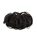 FESHFEN Human Messy Buns - 100% Human Hair Bun Real Scrunchies Hair Pieces Ponytail Extensions Wavy Tousled Updo Chignon Hairpieces for Women, Dark Brown