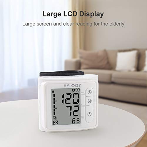 Wrist Blood Pressure Monitor, HYLOGY Blood Pressure Monitor Fully Automatic Blood Pressure and