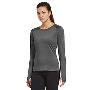 Ogeenier Dames sportshirt met lange mouwen workout running hemd met duimgaten