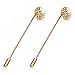 Linsoir Beads 10 Pcs Gold Tone Beading Coat Stick Pin with Clutch Brooches 3 Inch Shower Head 14mm