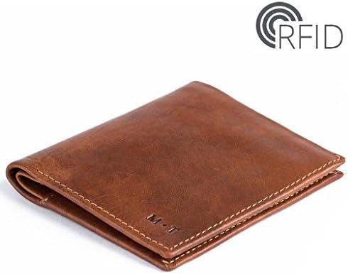 Italian Leather Slim RFID Wallet - Eco-friendly Leather Gentle Men's Slim Wallet with Coin Pocket,SD Card Slot