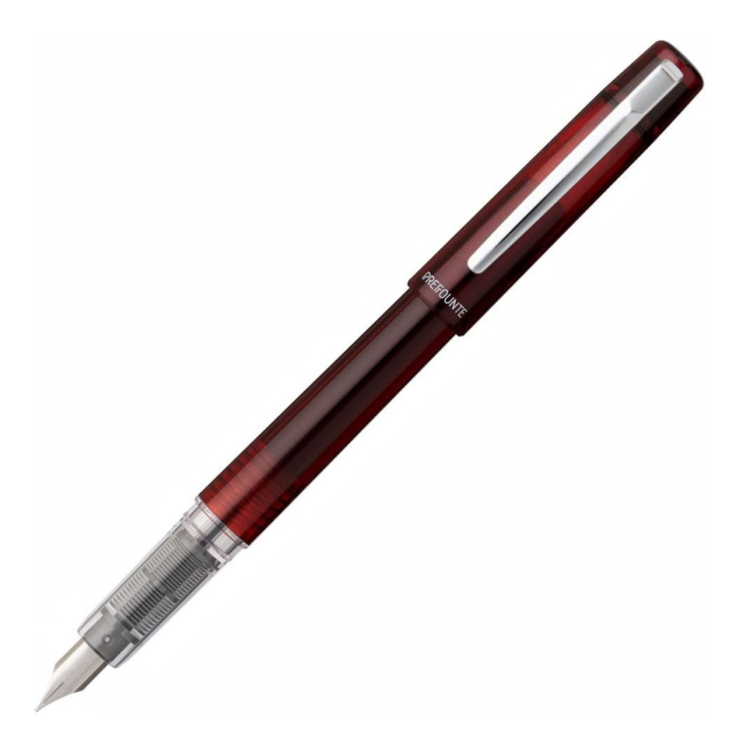 Platinum Prefounte Medium Fountain Pen - Crimson Red, prefocrimsred
