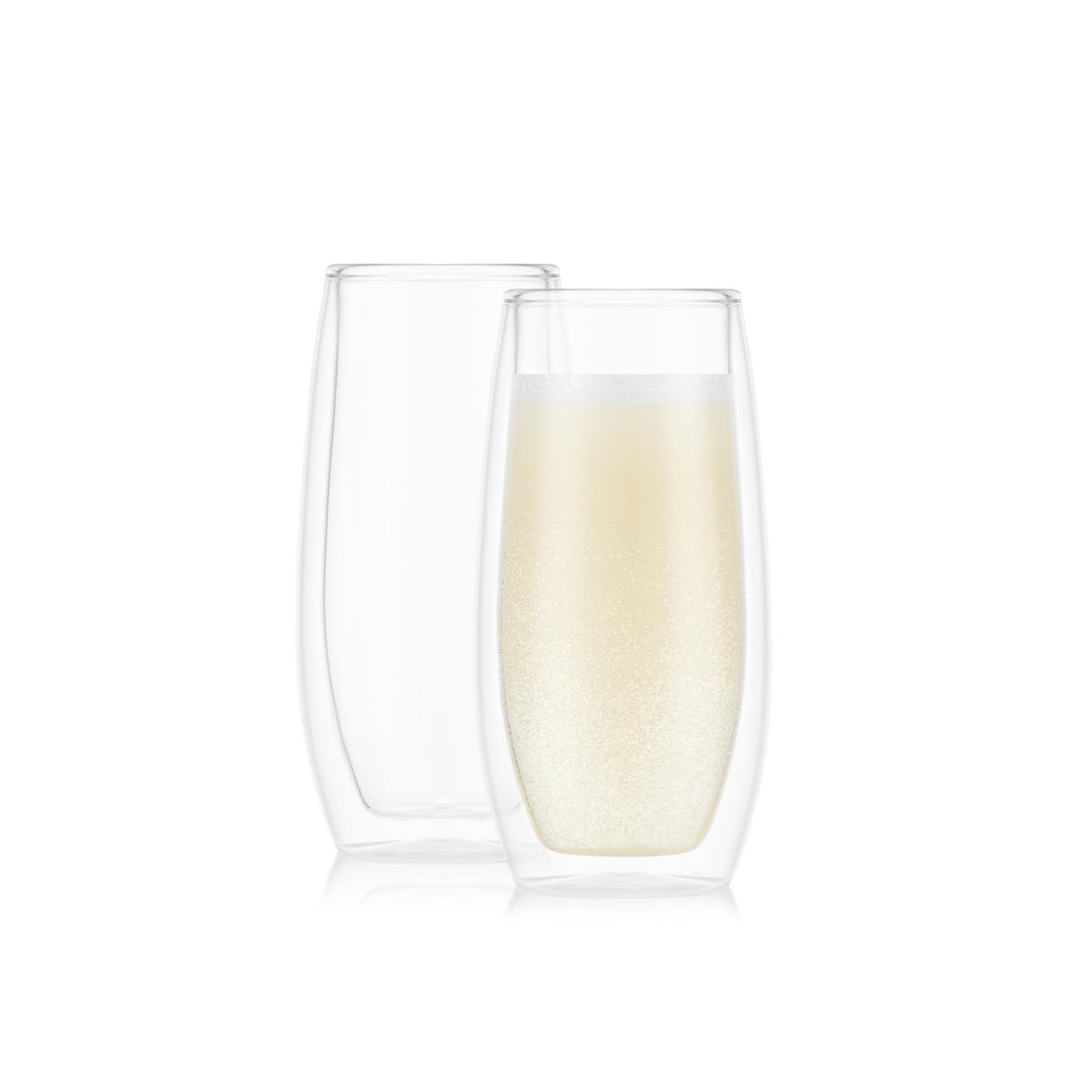Bodum SKAMAL Set of 2 Double Walled Champagne Glasses, 0.2 L