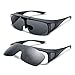 BLUPOND Wrap Around Oversized Sunglasses Fit Over Glasses For Women and Men With Flip Up Polarized Anti Glare Lens