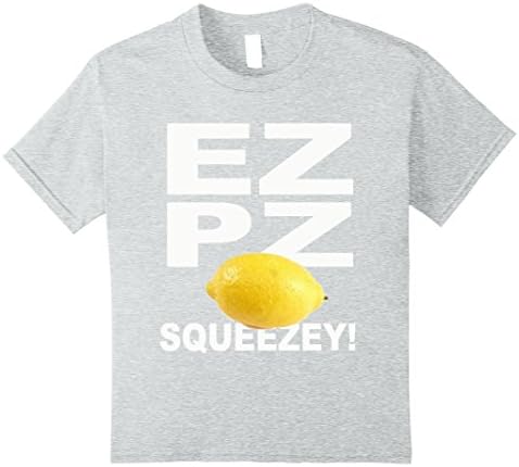 Kids EZPZ lemon squeezey! tee shirt beach fun cute 10 Heather Grey