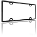 BLVD-LPF OBEY YOUR LUXURY 100% Real Carbon Fiber License Plate Frame with Slim 4 Holes & Matching Screw Caps | Black License Plate Cover Holder | 1 Frame