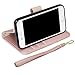 iPhone 8 Plus Wallet Case, iPhone 7 Plus Wallet Case, COCASES Premium Leather Detachable Magnet Folio Stand Cover with Wrist Strap 5.5'' - Rose Gold