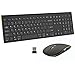 Wireless Keyboard and Mouse,FENIFOX Full-Size USB Dual System Switching Double Ergonomic Whisper-Quiet Compatible with PC Desktop Computer macOS Windows -Silver White (Black Gold)
