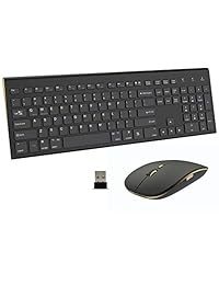 Teclado y ratón inalámbricos, teclado grande de tamaño completo FENIFOX