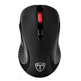 Pictek 2.4G Wireless Optical Mouse Computer Mice with 6 Buttons Black