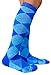 Compression Socks (1 pair) for Women & Men - Easywear Series - Best Graduated Athletic Fit for Running, Nurses, Flight Travel, & Maternity Pregnancy - Boost Stamina & Recovery (Blue Argyle, L/XL)