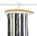 Whitmor Wooden Tie Rack Hanger for Closet, Necktie Holder Organizer with 24 Folding Hooks, 360 Degree Rotating Tie Rack for Men Ties, Belts, Scarves, Tank Tops, Accessories, 1 Pack